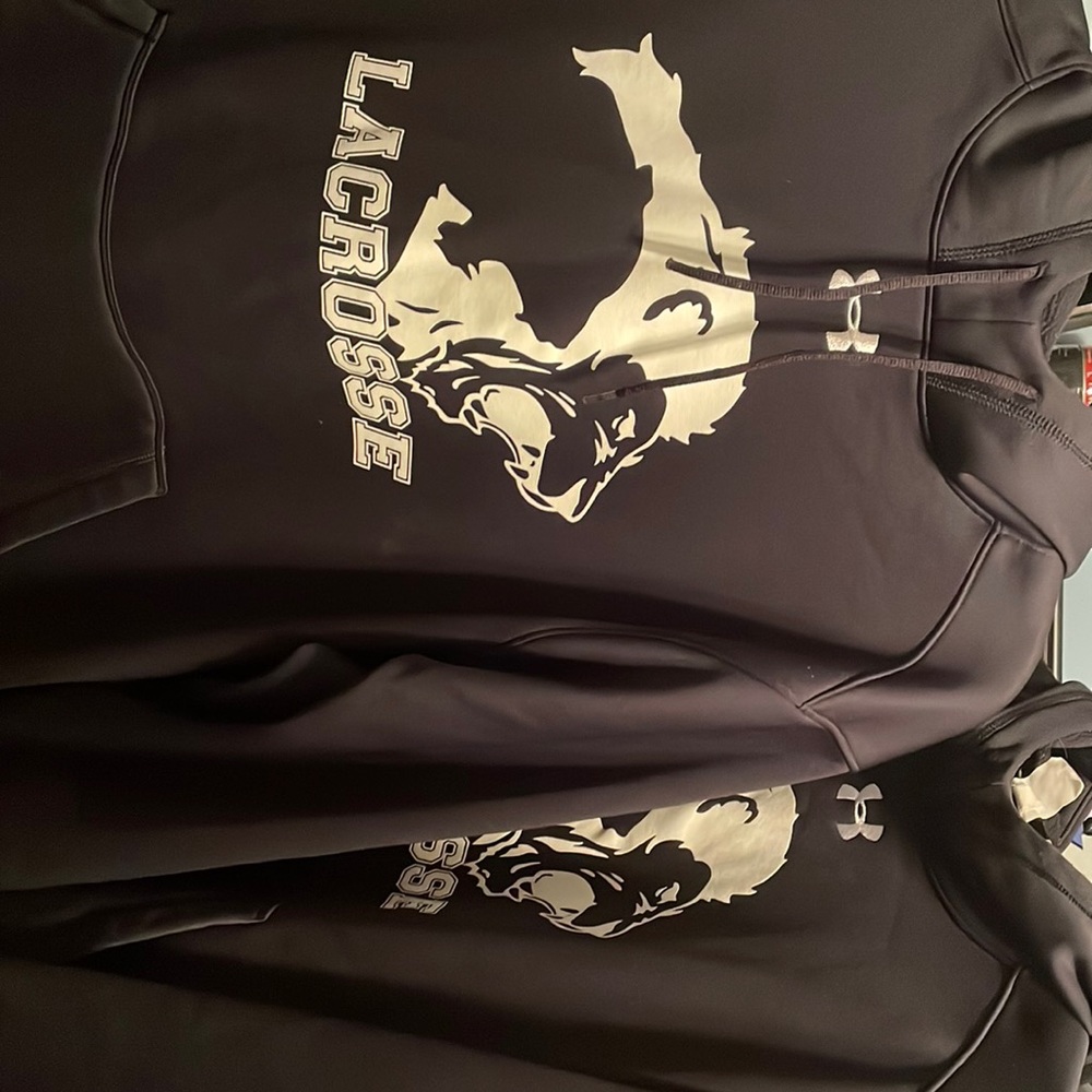 2 Under Armor sweatshirts with hoods one sz L and one sz XL -